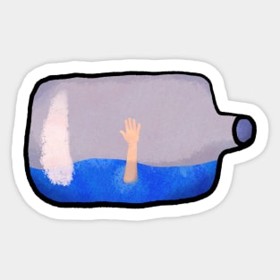 Shipwreck in a bottle Sticker